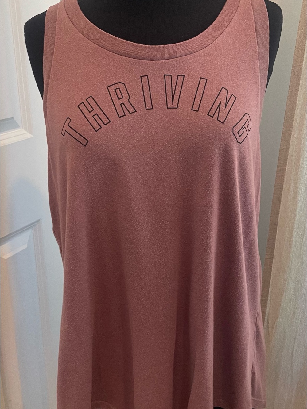 PINK Victoria's Secret Dusty Rose 'THRIVING' Muscle Tank